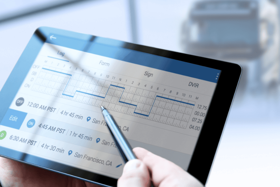 Tablet with log screen
