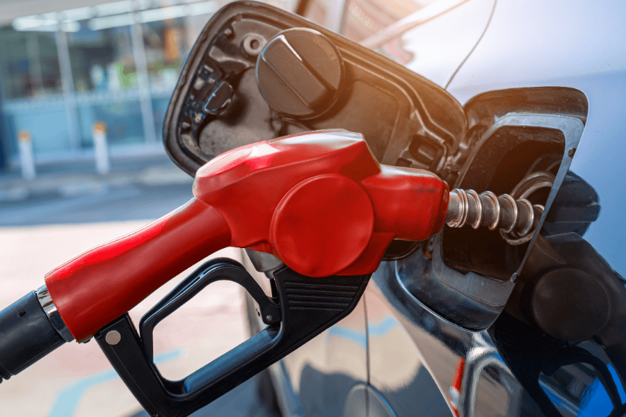 Red nozzle in car
