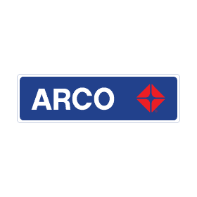 Blue sign with ARCO logo