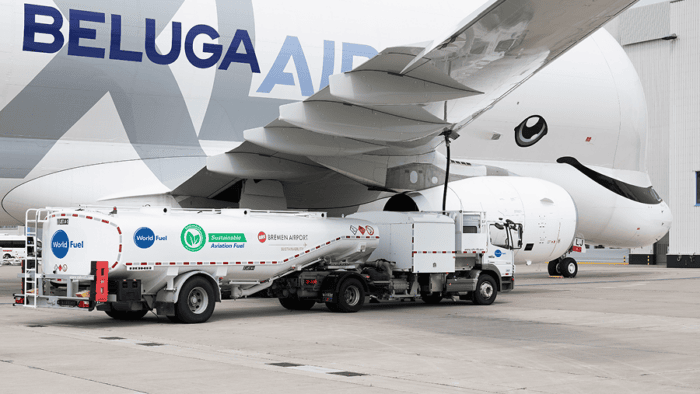 Beluga Aircraft being fueled
