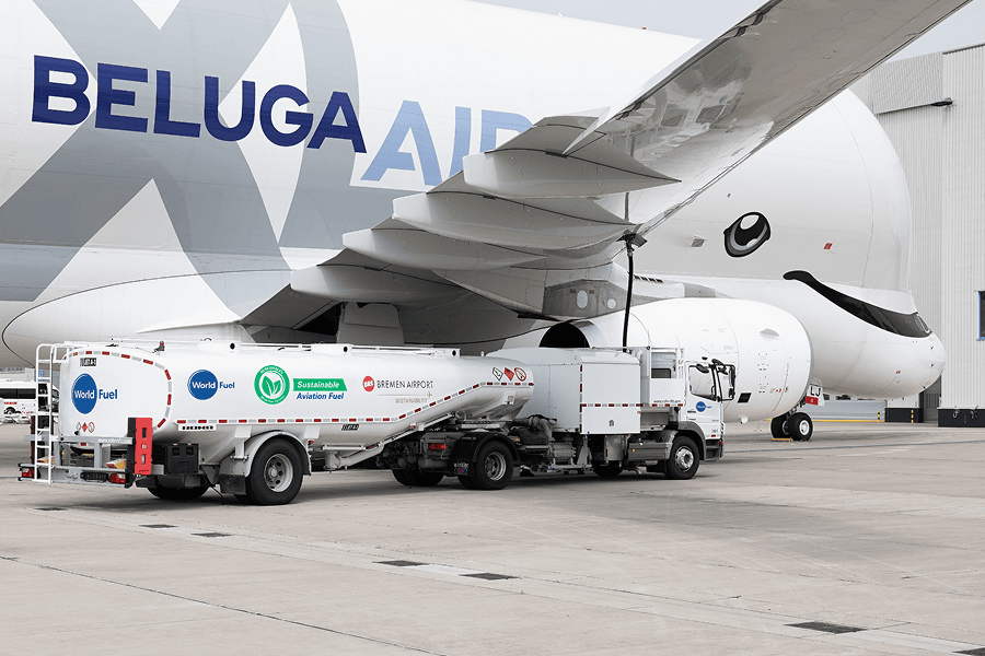Beluga Aircraft being fueled