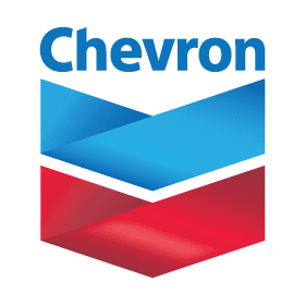 Chevron logo with blue and red