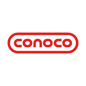 Red Conoco logo on white background