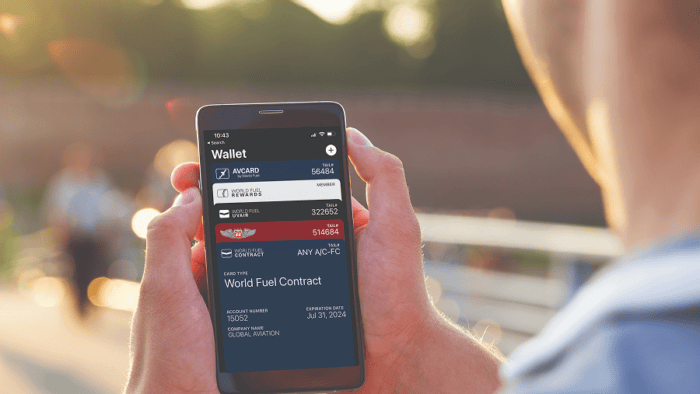 Person using mobile wallet app