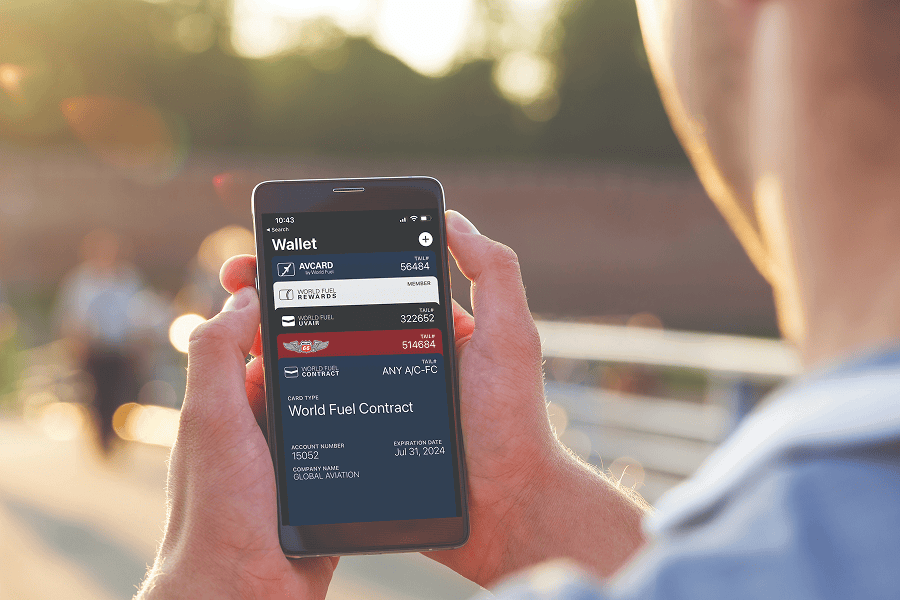 Person using mobile wallet app