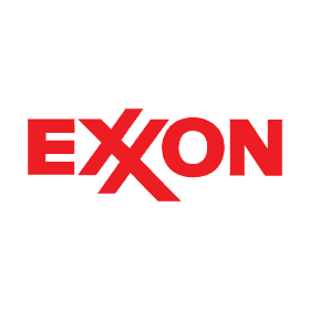 Red Exxon logo on white background