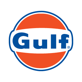Gulf logo with orange and blue