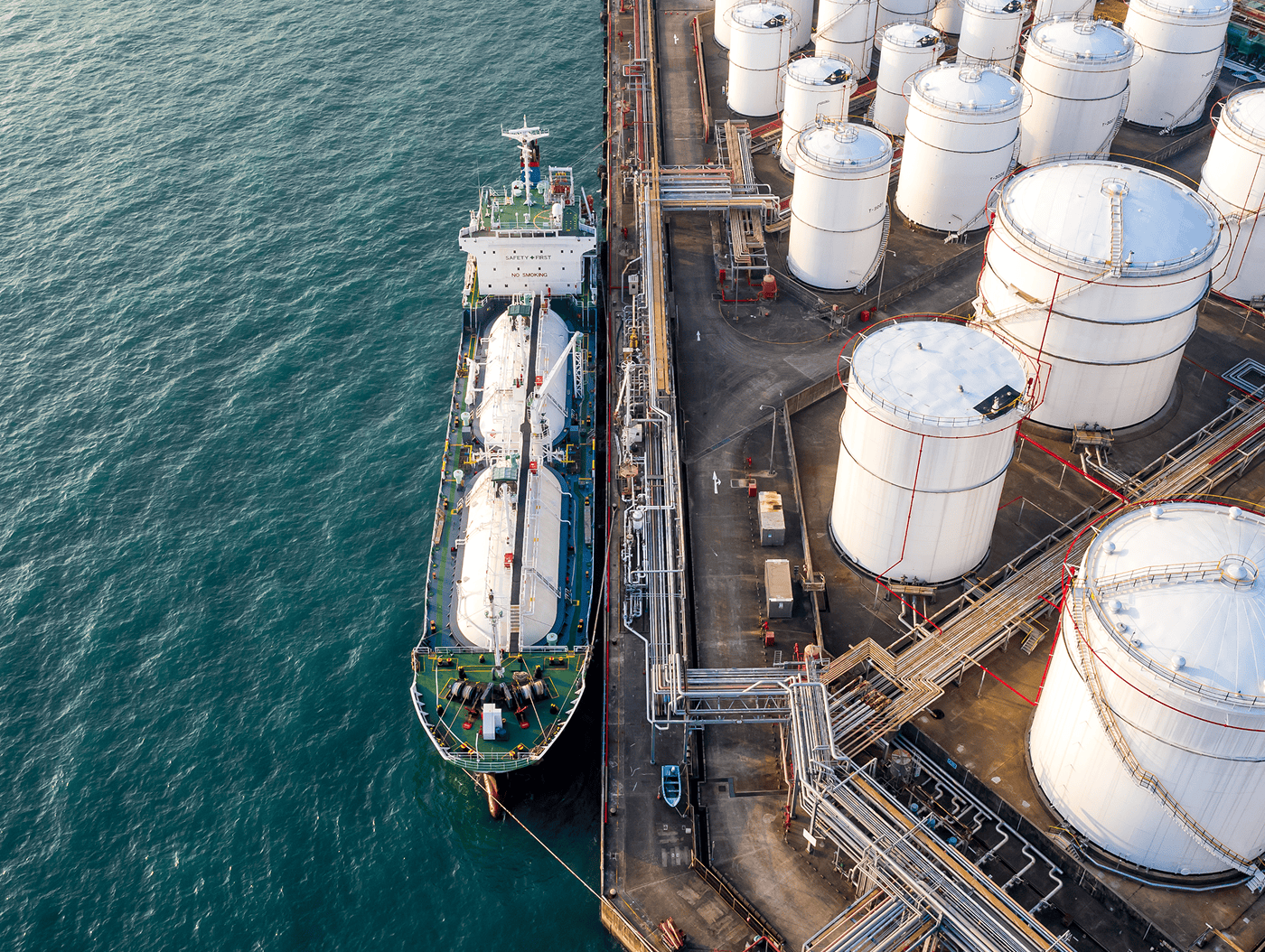 An LNG storage facility