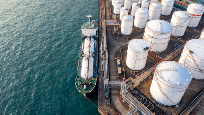 An LNG storage facility