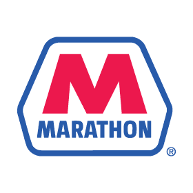 Red 'M' logo with blue outline