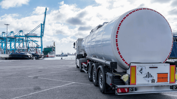 Tanker Truck Near Port