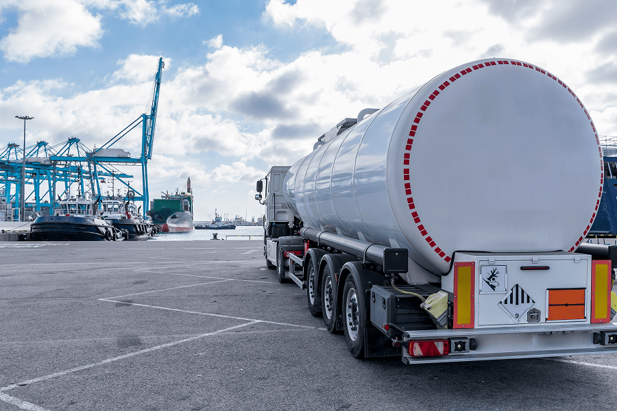 Tanker Truck Near Port