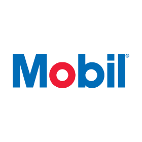 Mobil logo with red and blue colors