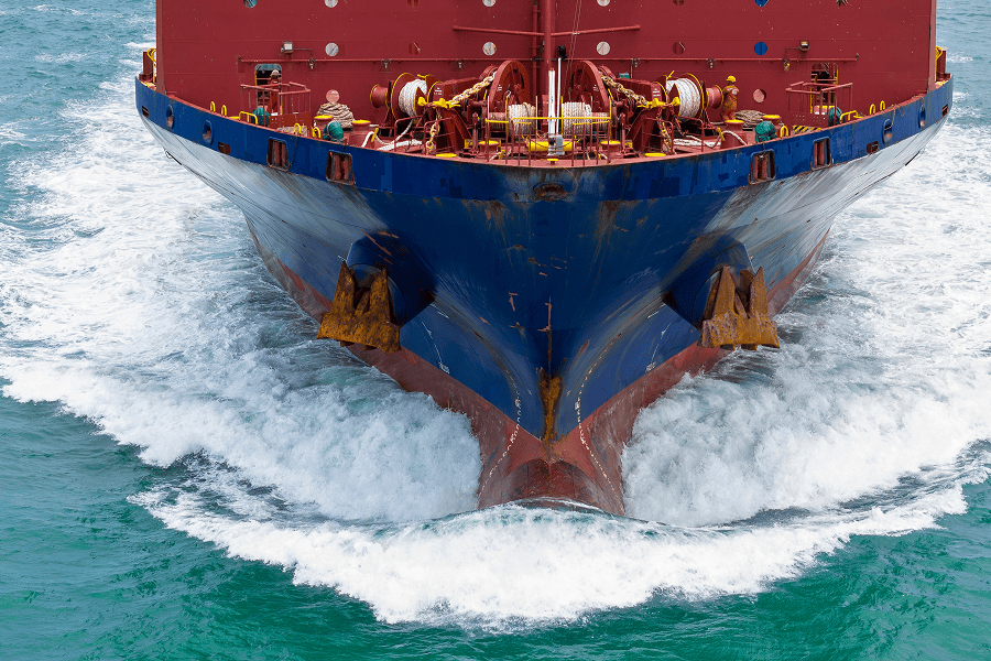 Container ship front view