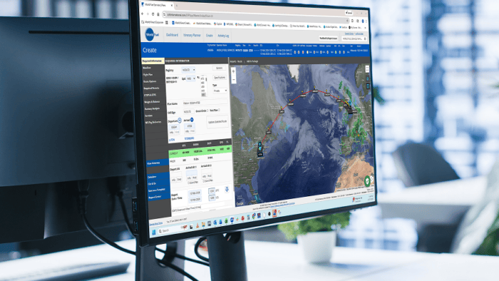 myWorld Flight Plan on desktop screen