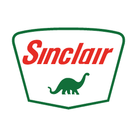Sinclair logo with dinosaur silhouette