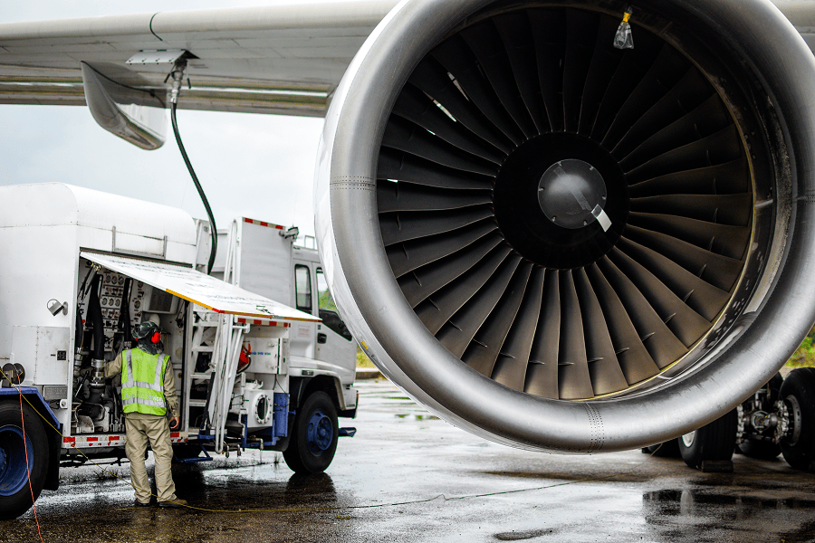 Man fueling aircraft