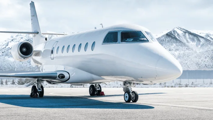 private jet in runway