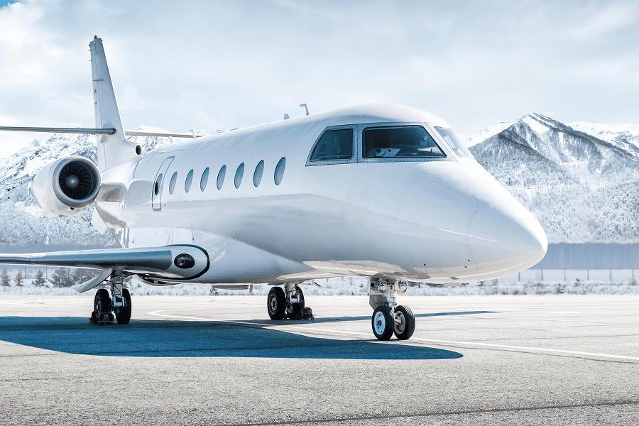 private jet in runway