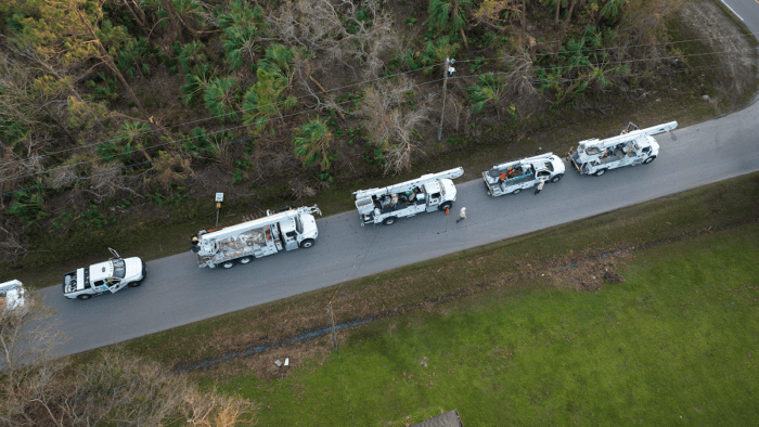 An emergency fleet undergoing refueling operations.