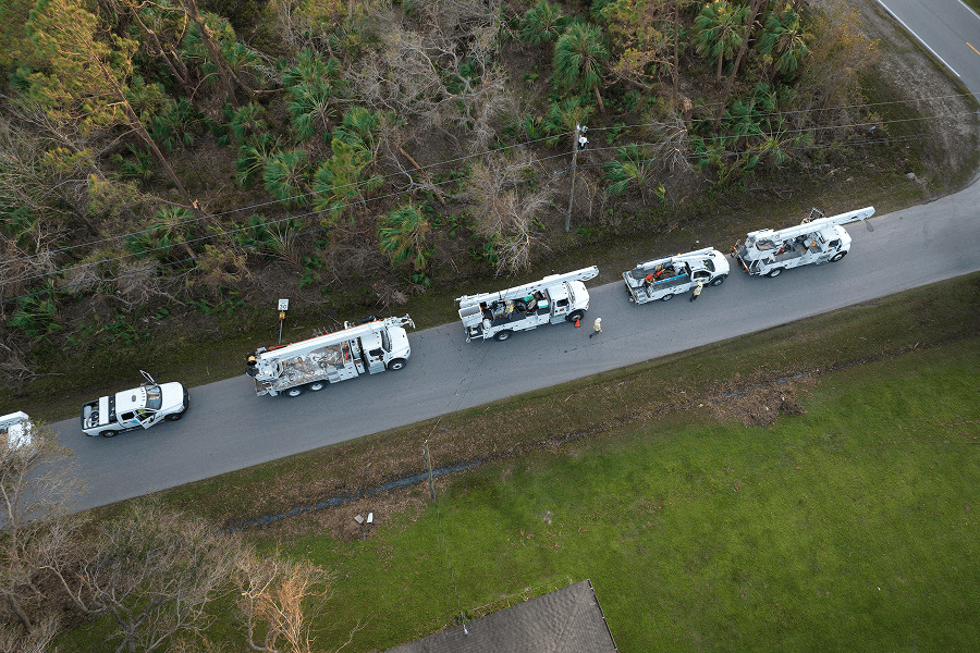 An emergency fleet undergoing refueling operations.