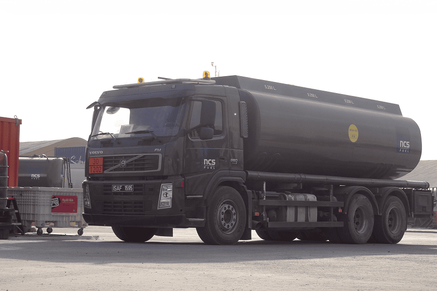 Emergency fuel distribution truck providing critical contingency support during a deployment operation