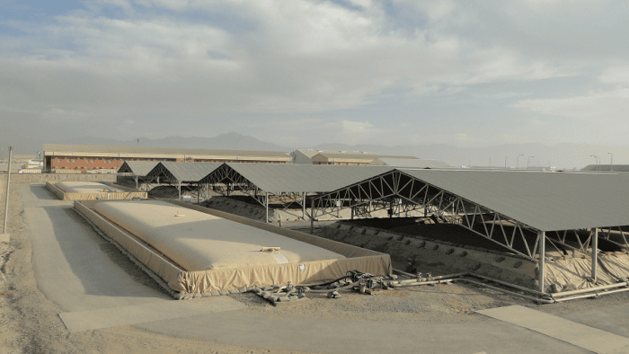 A wide shot of a comprehensive fuel storage and logistics facility