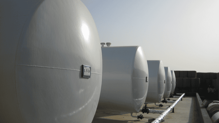 A large-scale military bulk fuel storage facility