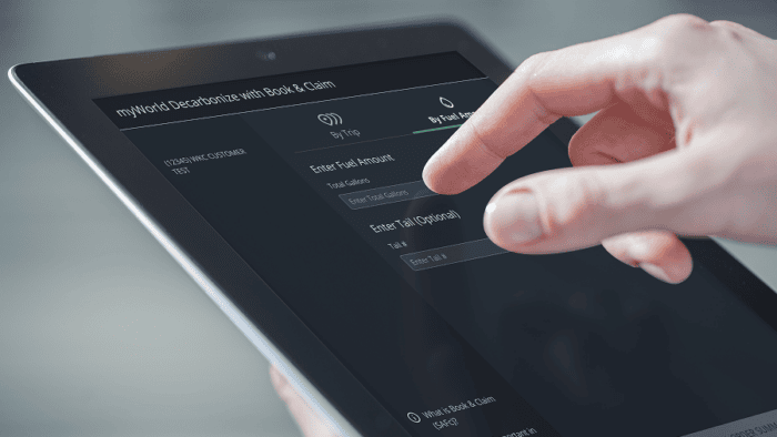 User interacting with digital claim form.
