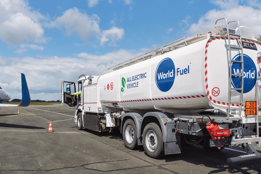 SAF truck arriving next to airplane